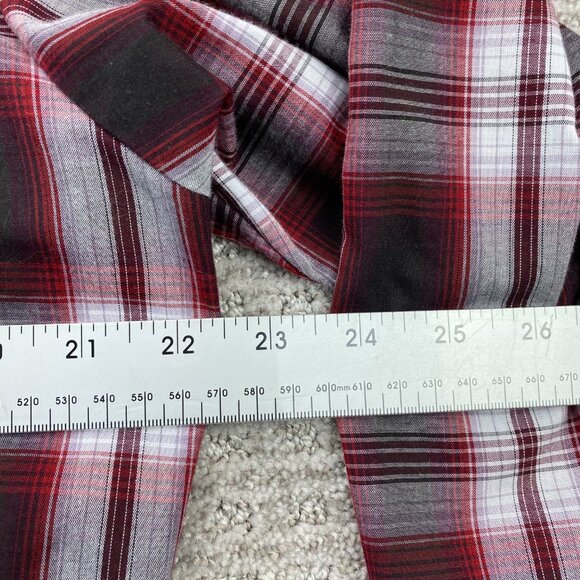 Ely Cattleman Western Shirt Men Medium M Red White Plaid Button Up Cowboy Ranch - Picture 9 of 10